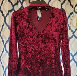 Red velvet body suit